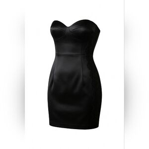 Guess satin strapless dress.